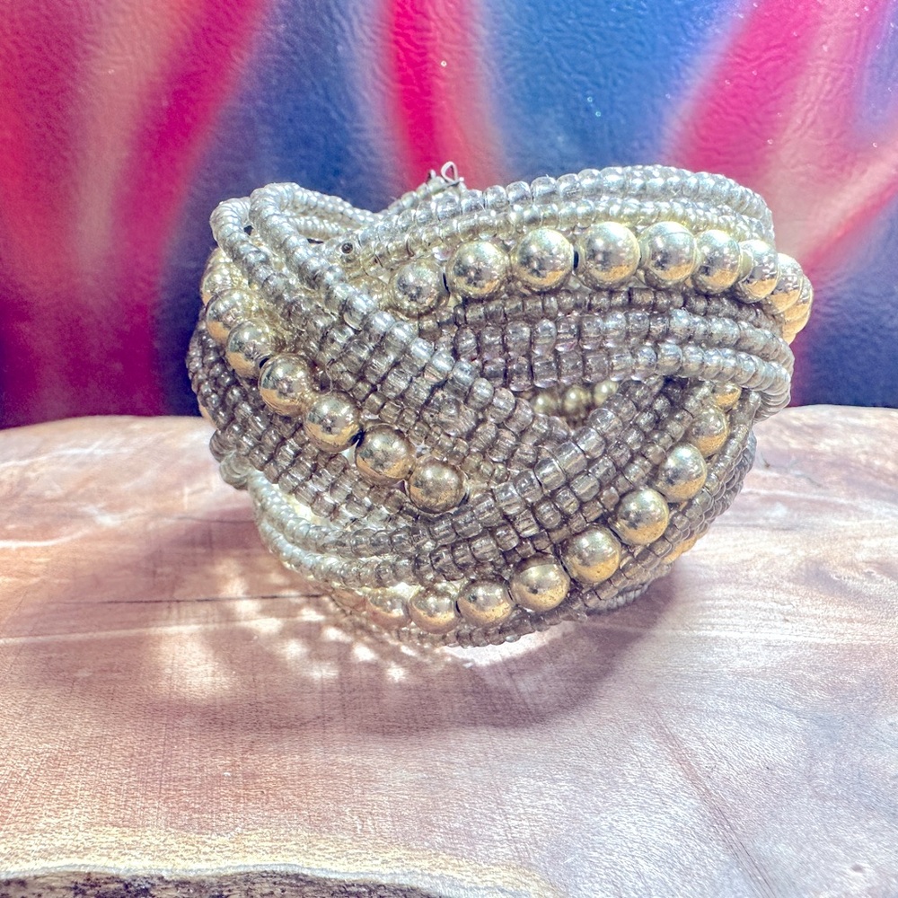 Gold beaded cuff